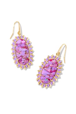 women's dani drop earrings in gold bronzed veined violet magnesite