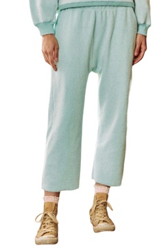 fleece pajama sweatpant in pale aqua