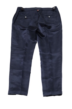 cropped trousers in navy blue viscose