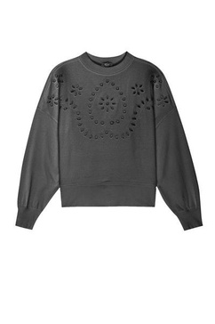 Vintage Black Eyelet Embroidery Alice Sweater