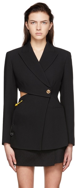 Black Safety Pin Cutout Blazer