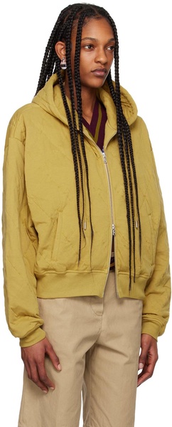 Yellow Quilted Hoodie