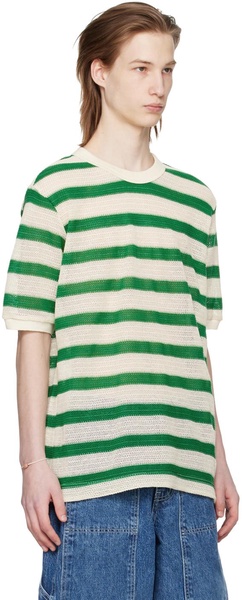 Green & White Striped T-Shirt