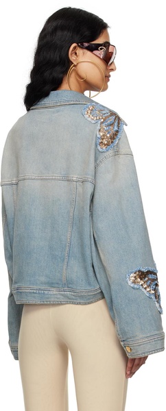 Blue Appliqué Denim Jacket