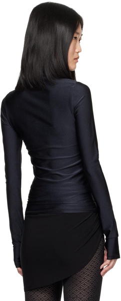 Black Tight High Neck Long Sleeve T-Shirt