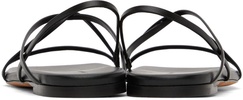 Black Square Strappy Flat Sandals