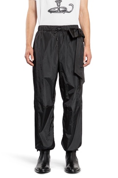 gathered ankle track trousers with bow