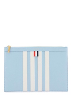 THOM BROWNE Light Blue 4-BAR Pouch Handbag for Men