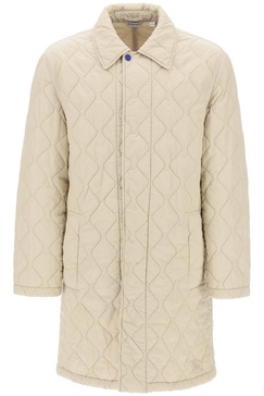 BURBERRY Quilted Nylon Midi Car Jacket for Men in Neutral Color