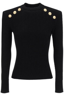 Balmain Crew Neck Sweater With Buttons