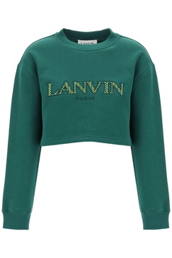 Lanvin Cropped Sweatshirt With Embroidered Logo Patch Women