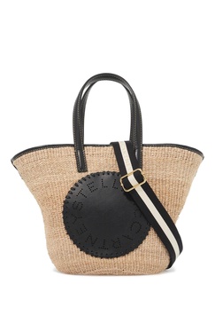 Stella Mc Cartney Raffia Shoulder Bag With Logo.