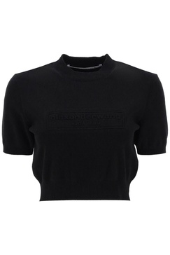 Alexander Wang Logo Embossed Crop Top