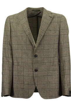 Tagliatore Prince Of Wales Jacket In Wool, Silk And Cashmere