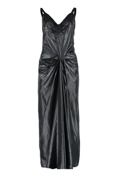 MAISON MARGIELA Gathered V-Neck Dress - Black