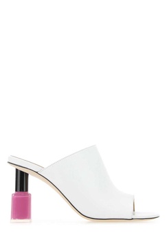 Loewe Woman White Leather Nail Polish Mules