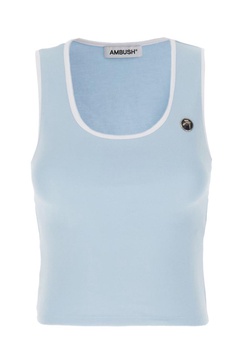 Pastel Light Blue Polyester Blend Top