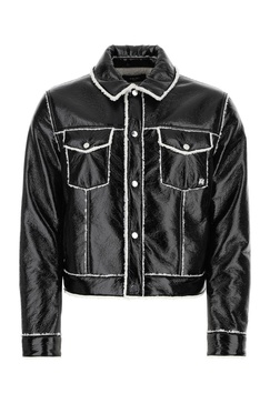 Amiri Button-Up Long Sleeved Leather Jacket