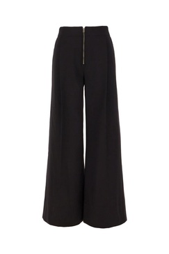 Black Stretch Wool Blend Pants