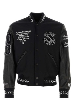 Black Wool Blend Dj Premier Bomber Jacket