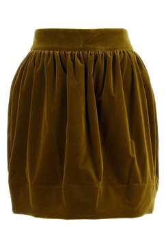 Green velvet Lyrical mini skirt