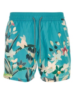 Printed satin swimming shorts