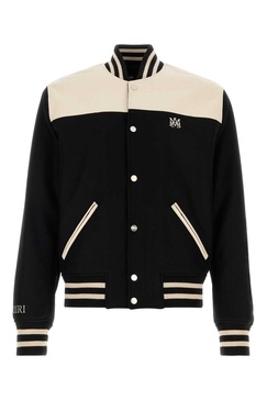 Two-tone Wool Blend Bomber Jacket