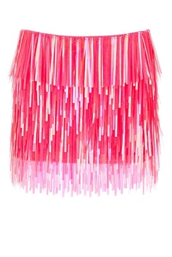 Fluo Pink Sequins Mini Skirt