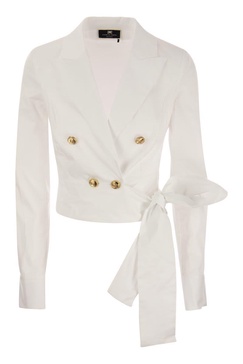 Elisabetta Franchi Double-Breasted Poplin Shirt