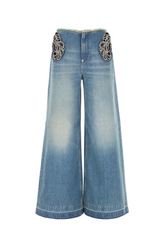 Stella McCartney Embellished Frayed Detailed Jeans