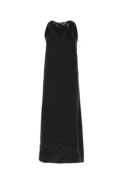 Black Satin Morene Dress