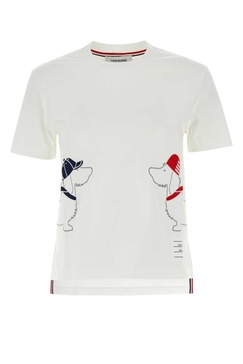 Thom Browne Woman White Cotton T-Shirt