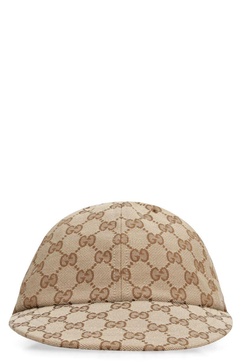 Webbing-Trimmed Monogrammed Canvas Baseball Cap