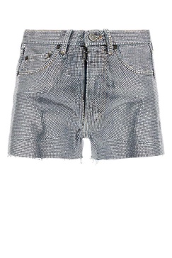 Maison Margiela Woman Embellished Denim Shorts