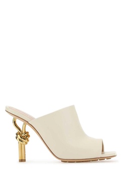 Bottega Veneta Woman Ivory Nappa Leather Knot Mules