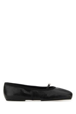 Black Leather Ballerinas