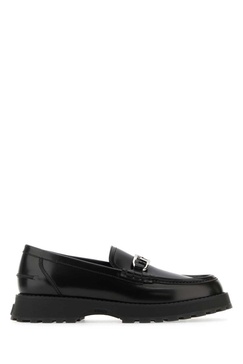 Fendi Man Black Leather Fendi O Clock Loafers