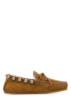 Camel suede Fitza loafers