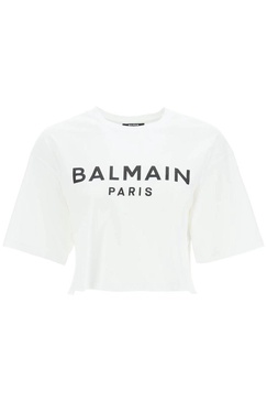 Balmain Logo Print Boxy T Shirt