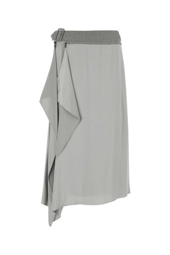 Fendi Woman Grey Satin Skirt