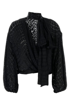 Blumarine Woman Black Devore Blouse