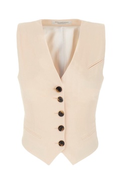 Pastel Pink Stretch Polyester Blend Vest