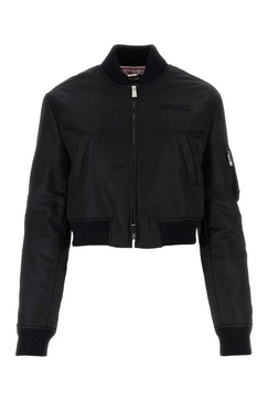 Black Nylon Bomber Jacket