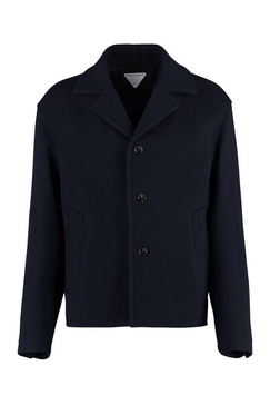 BOTTEGA VENETA Blue Wool Blend Peacoat for Men - FW23