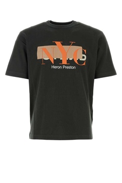 Heron Preston Man Bottle Green Cotton T-Shirt