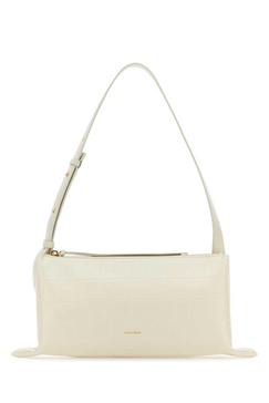 Jil Sander Woman Ivory Leather Small Empire Shoulder Bag