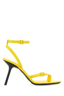 Yellow Leather Petal Sandals