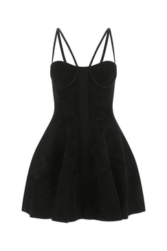 Balmain Sleeveless Flared Ribbed-Knitted Dress