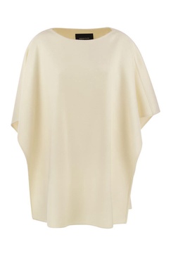 FABIANA FILIPPI White Cashmere Poncho for Women - FW23