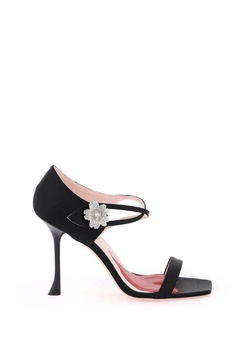 ROGER VIVIER The I Love Vivier Daisy Strass Sandals - Black